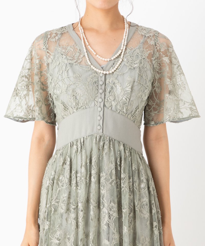 SNIDEL スナイデル ビッグリボンスイッチングレースドレス その他 x