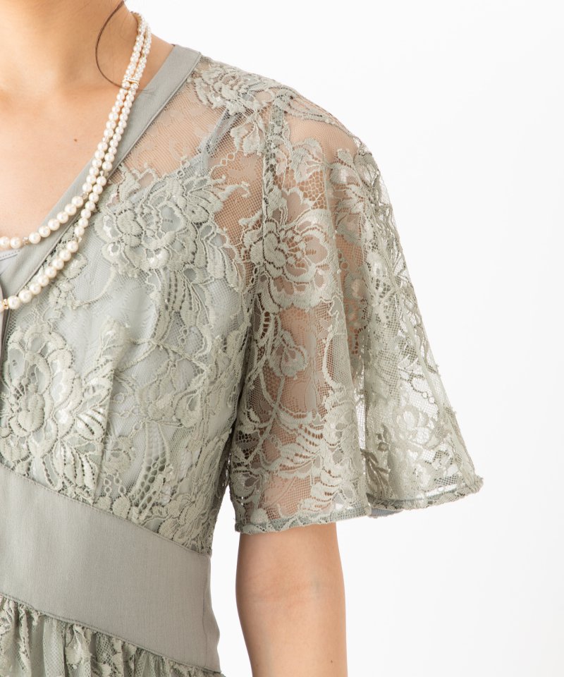 SNIDEL スナイデル ビッグリボンスイッチングレースドレス その他 x