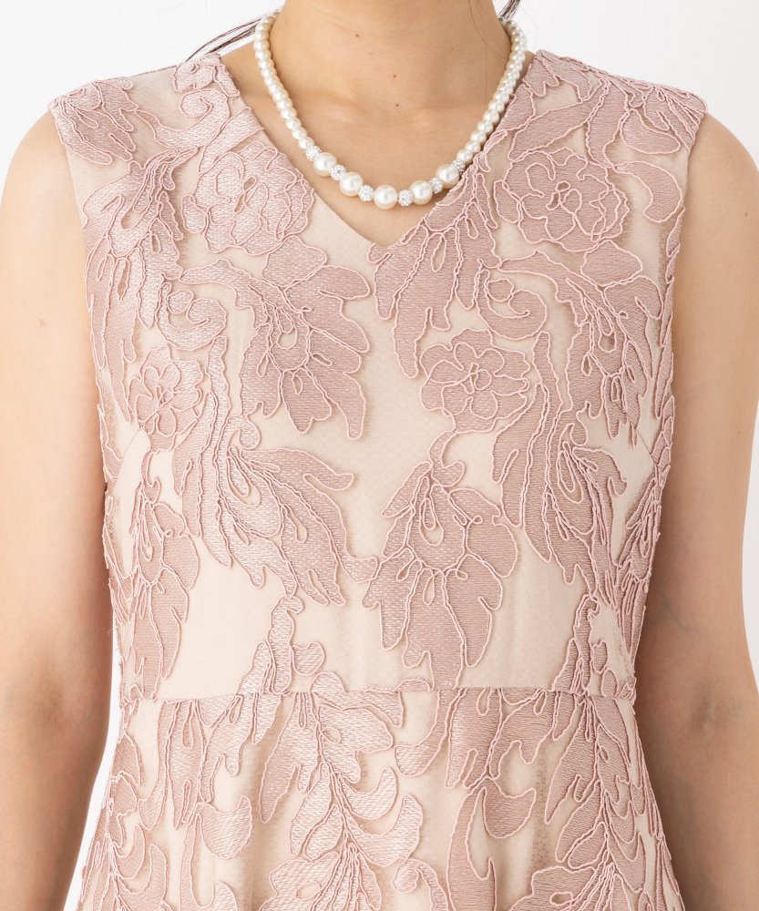 GRACE CONTINENTAL グレースコンチネンタル コード刺繍フレアドレス