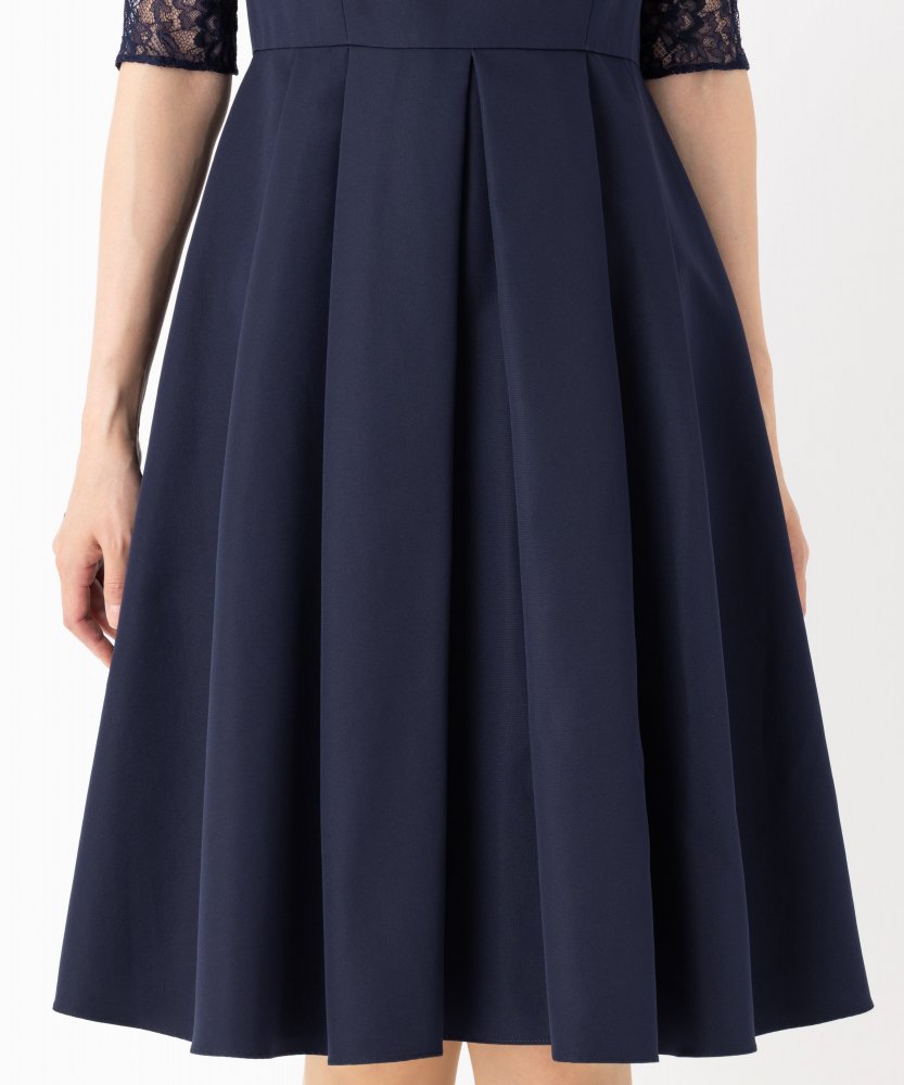 Aimer エメ ダミアレース7分袖ドレス ネイビー系 | 結婚式パーティーの