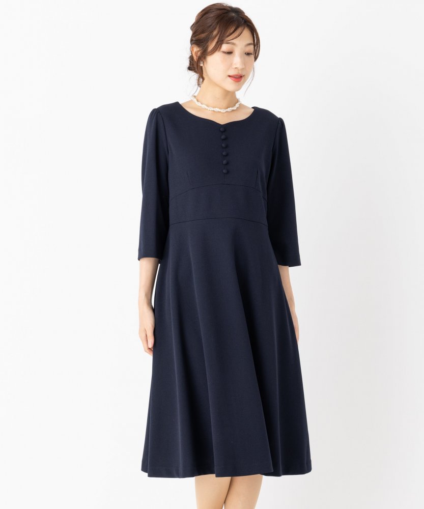 美品　23区 トリアセダブルジョーゼット ノーカラー ワンピーススーツ 大きい セール】 【VERYコラボ 】トリアセダブルジョーゼット ワンピース