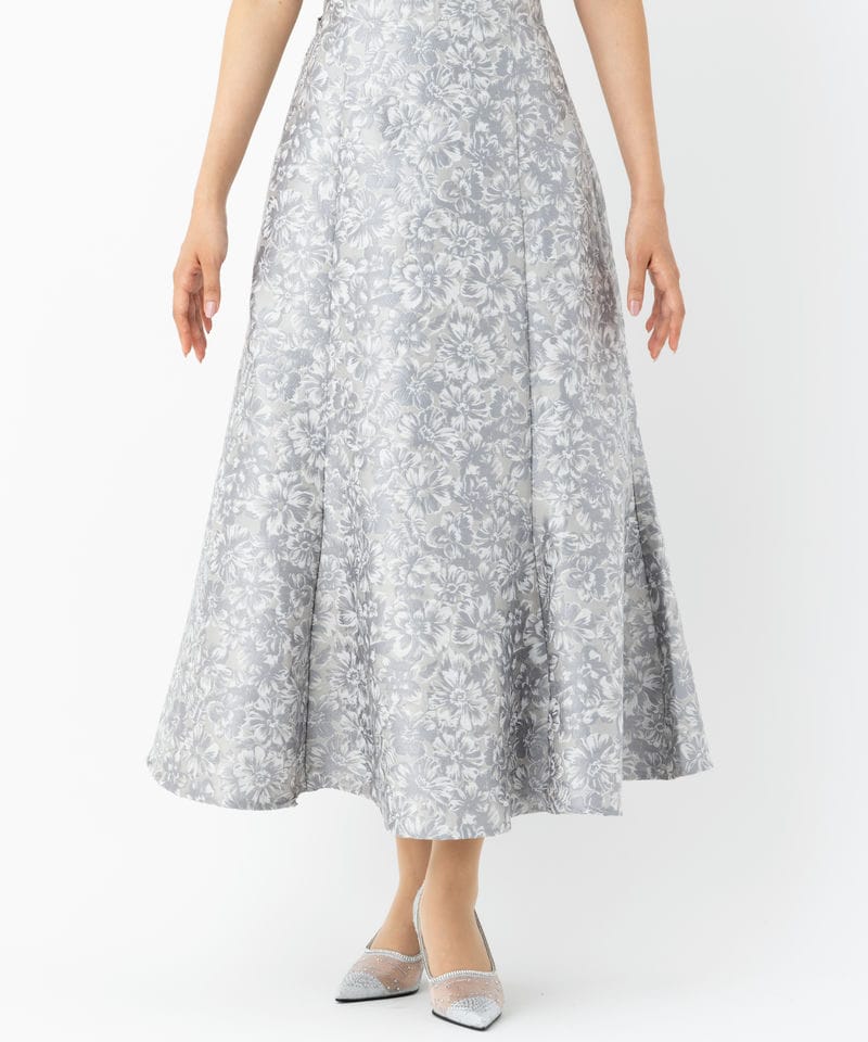 dazzlin ダズリン シアーベールジャガードドレス グレー系 x ブルー系