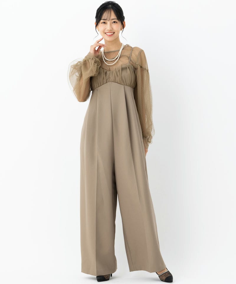 ameri vintage チュールロンパース　オケージョンドレス Ameri VINTAGE アメリヴィンテージ ネットチュールトップレイヤード