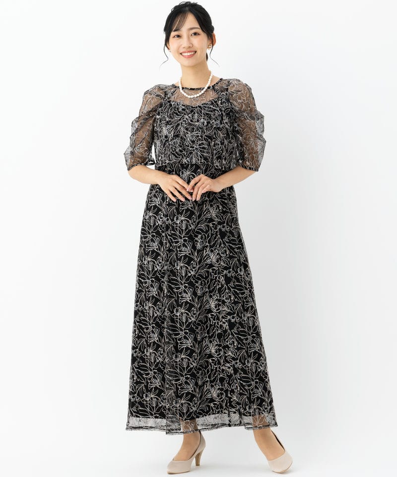 LE'RURE リルアー ホールレースレイヤードドレス ブラック系 | 結婚式