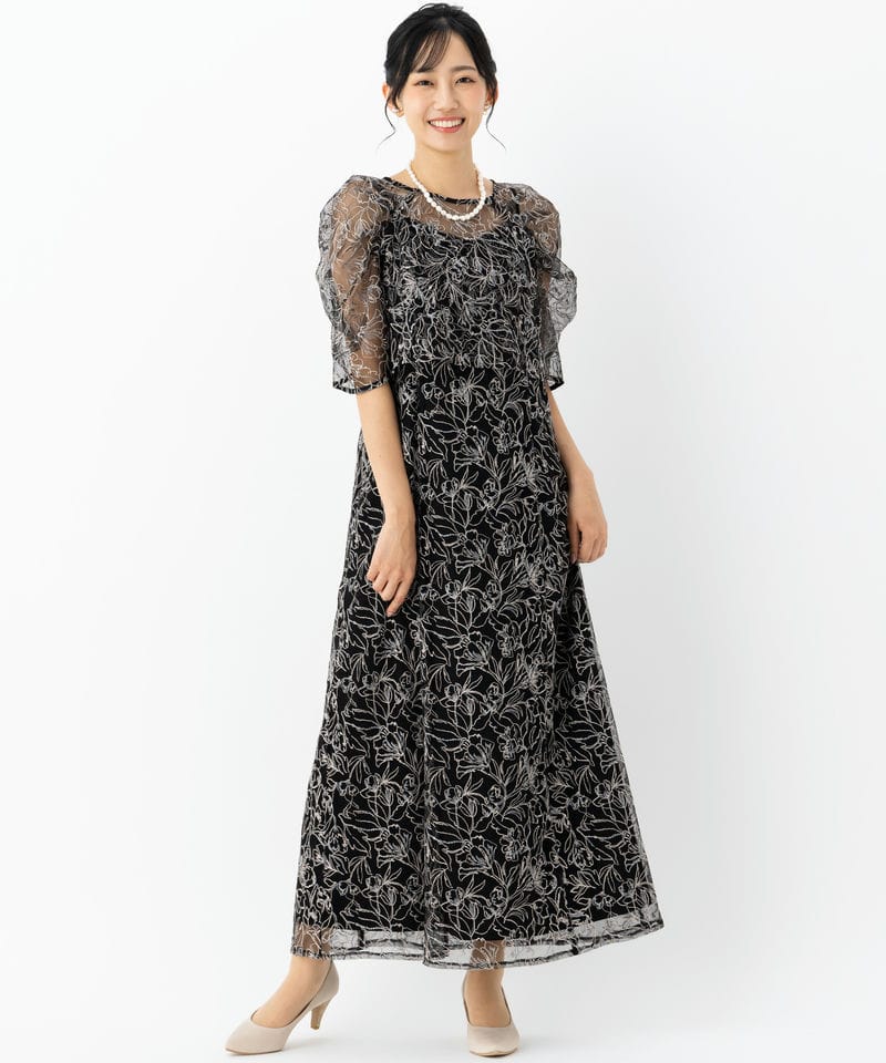 LE'RURE リルアー ホールレースレイヤードドレス ブラック系 | 結婚式
