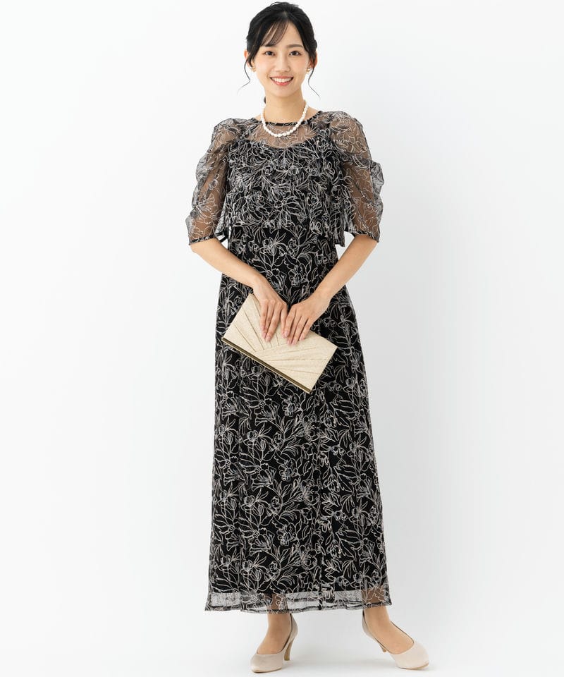 LE'RURE リルアー ホールレースレイヤードドレス ブラック系 | 結婚式