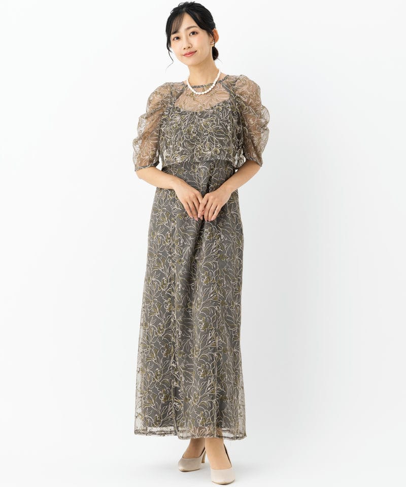 LE'RURE リルアー ホールレースレイヤードドレス ブラウン系 | 結婚式