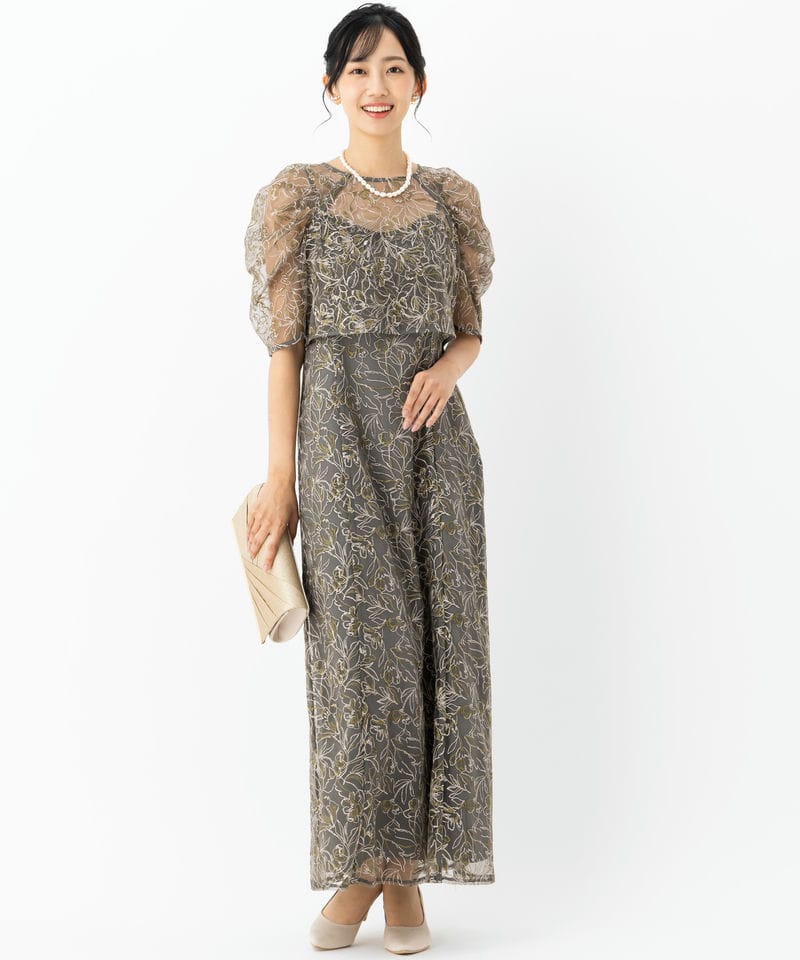 LE'RURE リルアー ホールレースレイヤードドレス ブラウン系 | 結婚式