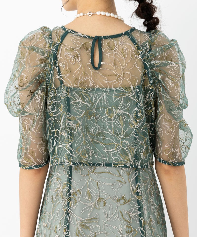 LE'RURE リルアー ホールレースレイヤードドレス グリーン系 | 結婚式