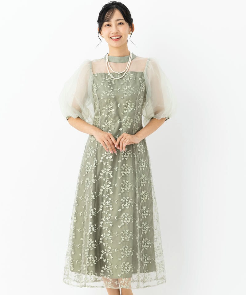 Ameri VINTAGE アメリヴィンテージ スフレスリーブジョーゼットドレス