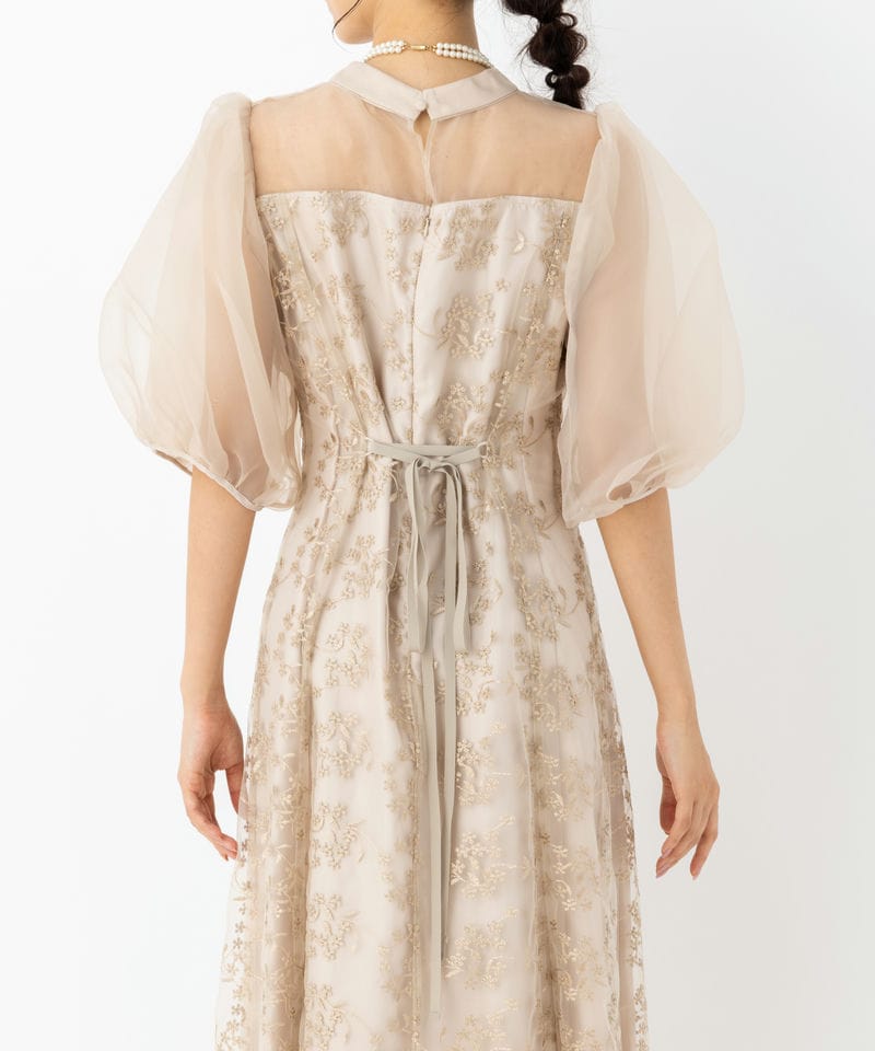 Select Shop オーガンジーパフスリーブドレス ベージュ系 | 結婚式