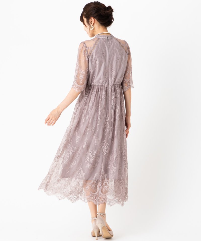 Dorry Doll ドリードール 袖付き総レースドレス グレー系 | 結婚式