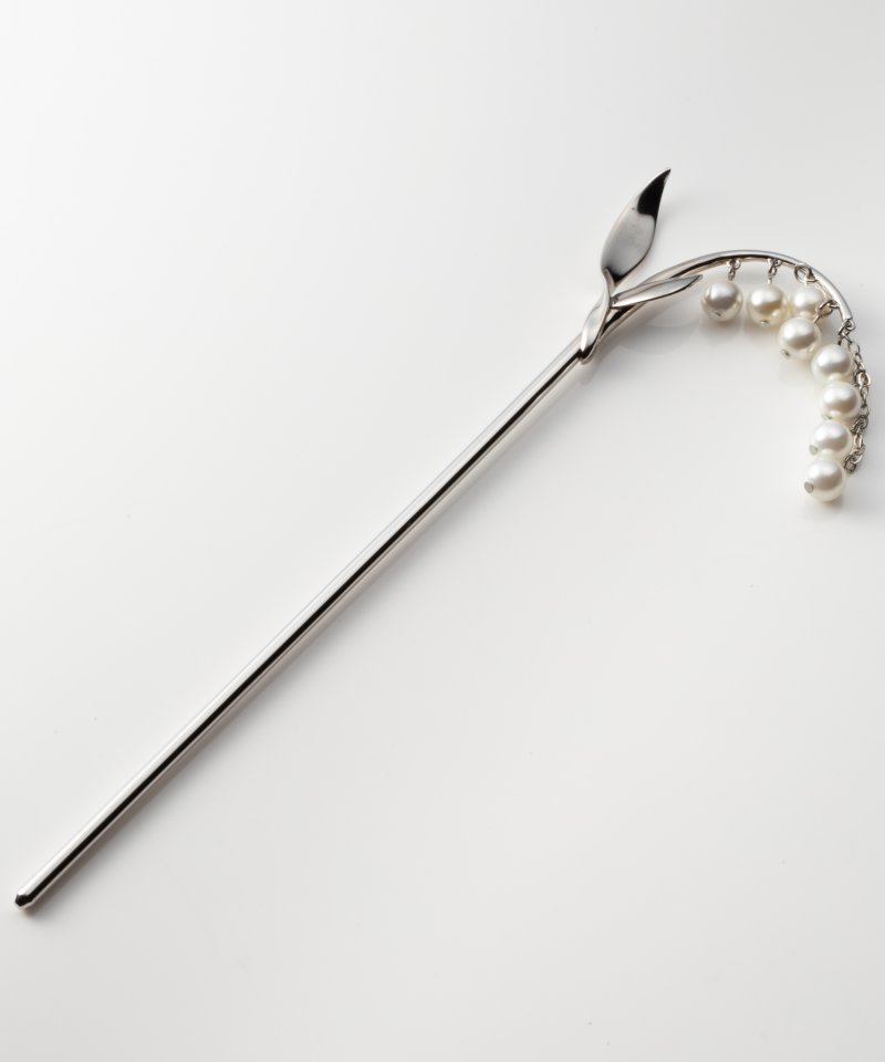 wargo かんざし with silver かんざし屋wargo 三味線銀髑髏簪