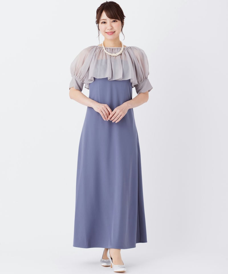 SNIDEL スナイデル バックリボンボレロセットドレス ブルー系 | 結婚式