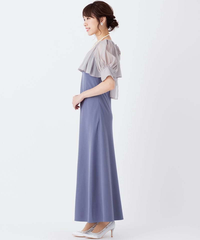 SNIDEL スナイデル バックリボンボレロセットドレス ブルー系 | 結婚式