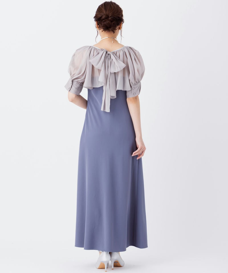 SNIDEL スナイデル バックリボンボレロセットドレス ブルー系 | 結婚式