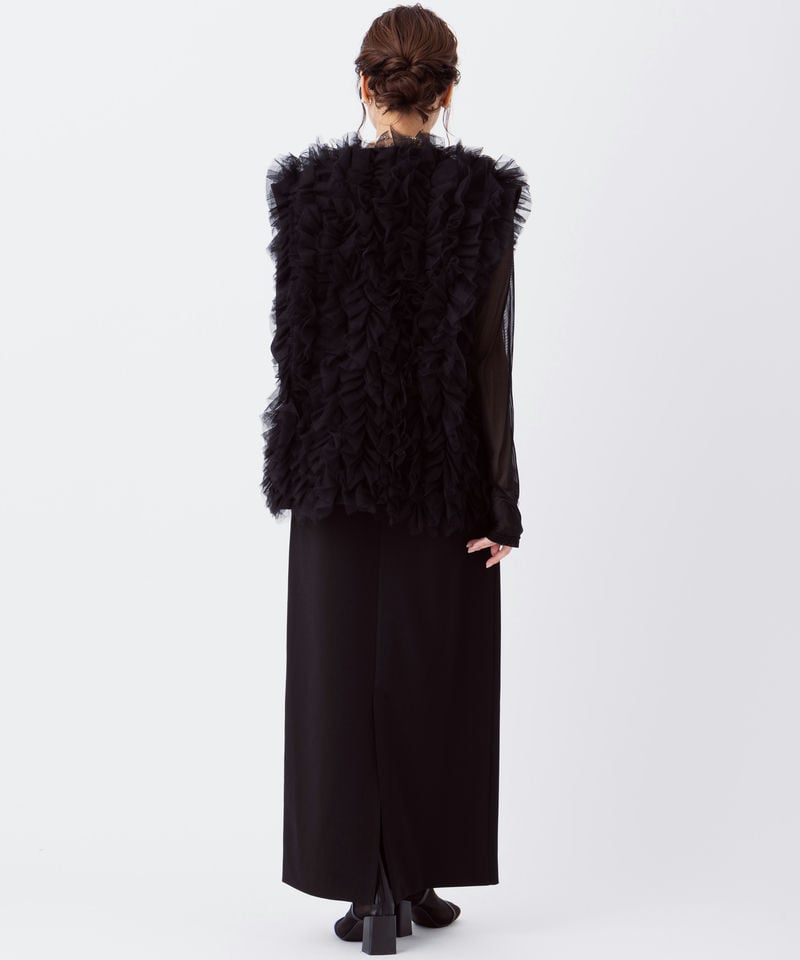 Ameriチュールベストブラック Ameri（アメリ）の「I LINE TULLE VEST SET DRESS（ドレス）」 - WEAR