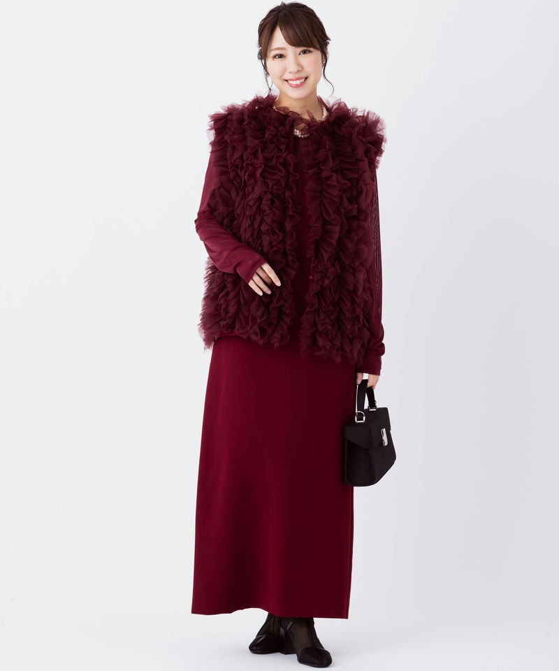 Ameri VINTAGE アメリヴィンテージ Iラインチュールベストセットドレス