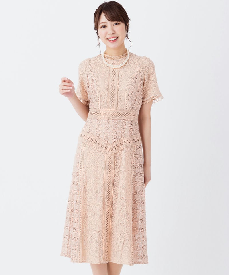 SNIDEL スナイデル ミドルレースオケージョンドレス その他 x ピンク系