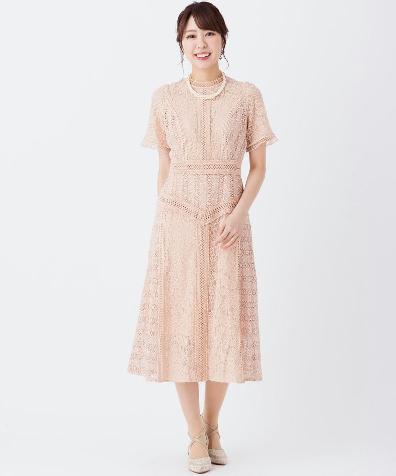 SNIDEL スナイデル ミドルレースオケージョンドレス その他 x ピンク系