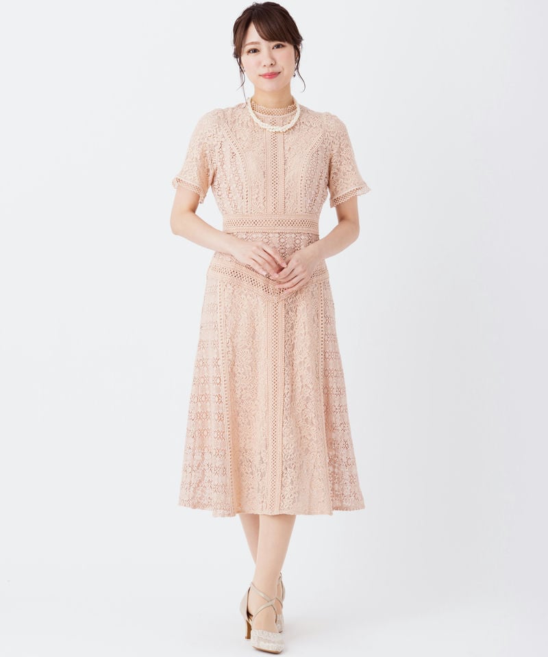 SNIDEL スナイデル ミドルレースオケージョンドレス その他 x ピンク系