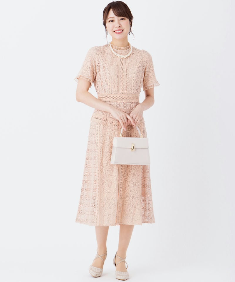 SNIDEL スナイデル ミドルレースオケージョンドレス その他 x ピンク系