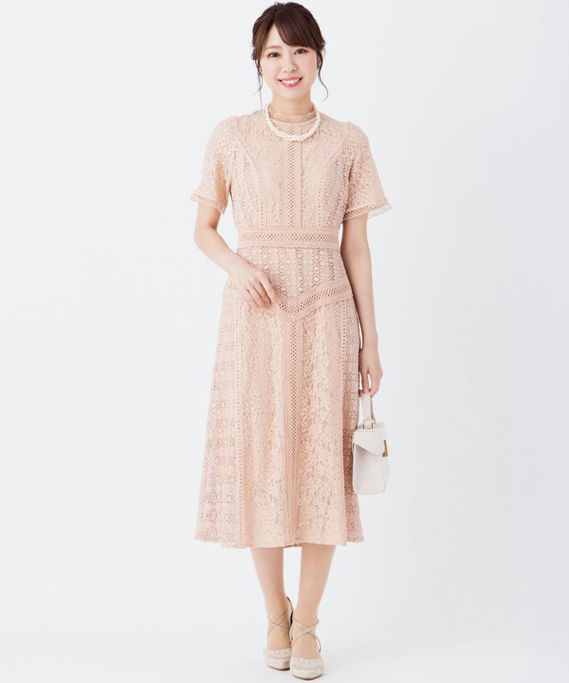 SNIDEL スナイデル ミドルレースオケージョンドレス その他 x ピンク系