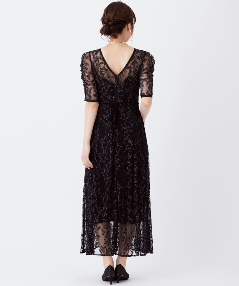 FRAY I.D フレイアイディー エンブロイダリードレス ブラック系 | 結婚