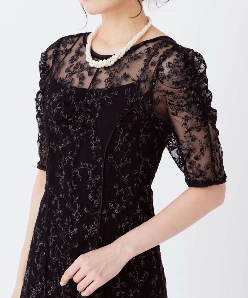 FRAY I.D フレイアイディー エンブロイダリードレス ブラック系 | 結婚