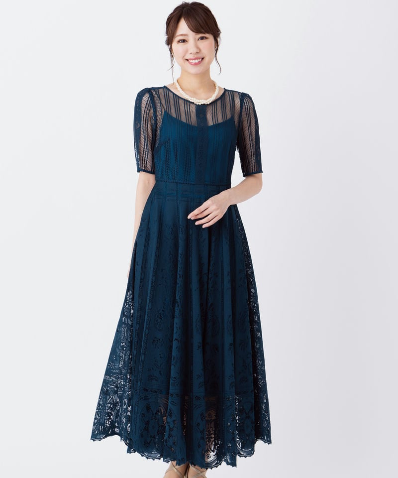 FRAY I.D フレイアイディー サーキュラーパネルレースドレス その他 x