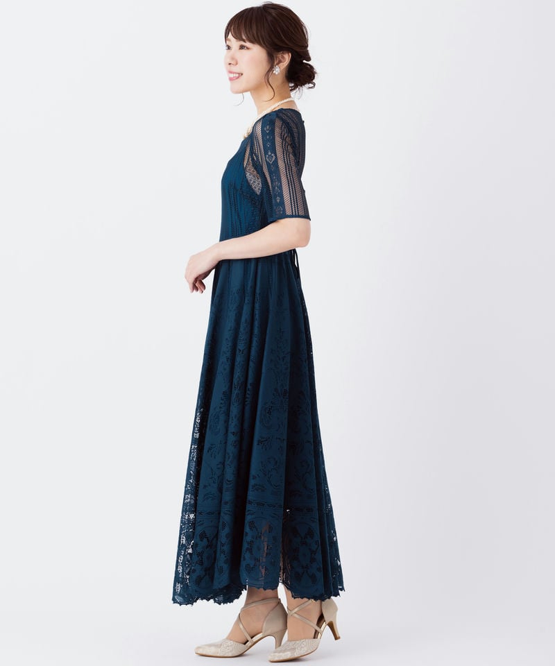 FRAY I.D フレイアイディー サーキュラーパネルレースドレス その他 x