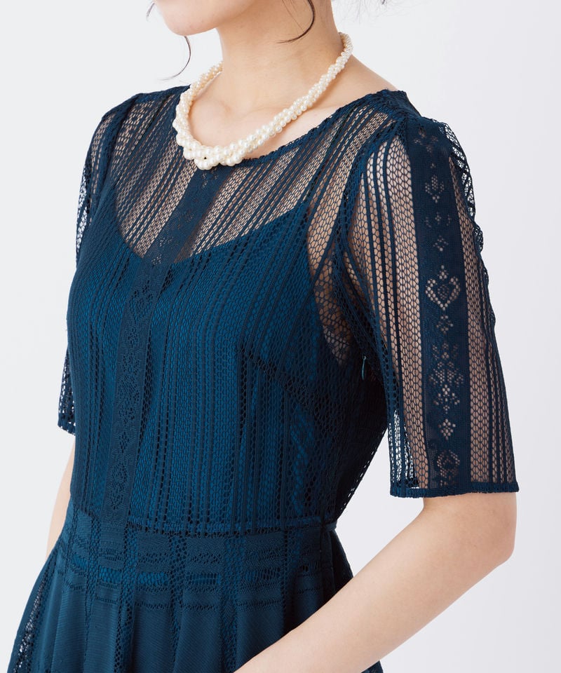 FRAY I.D フレイアイディー サーキュラーパネルレースドレス その他 x