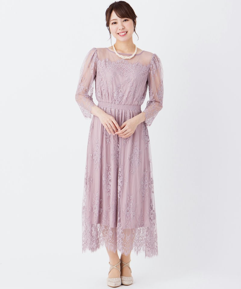 ROPE' PICNIC ロペピクニック チュール×レースドレス その他 x ピンク