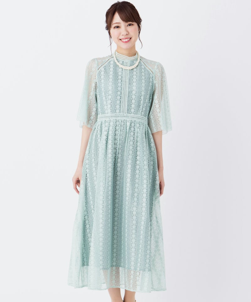 Aimer エメ グリッターチュールフロントギャザーレースアップドレス