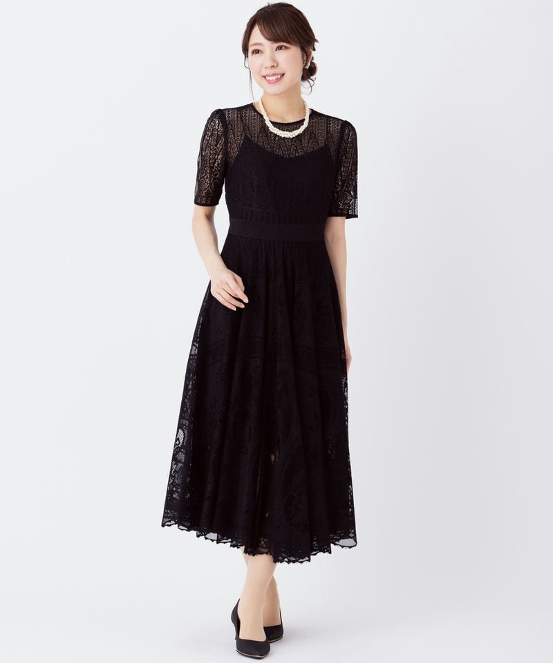 FRAY I.D フレイアイディー サーキュラーレースドレス ブラック系