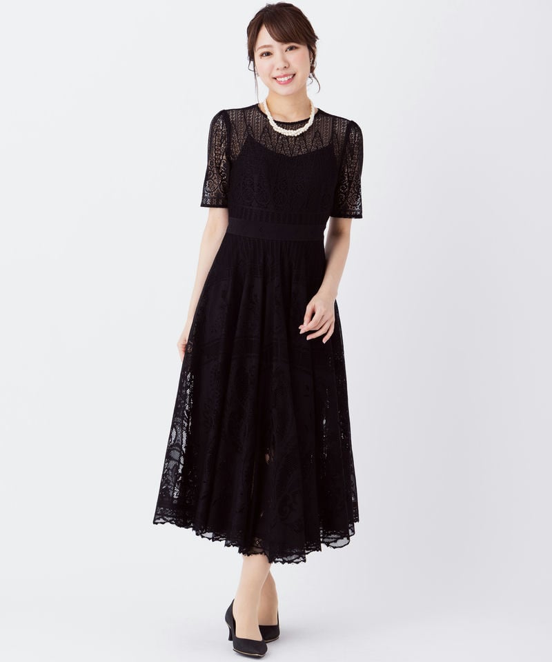 FRAY I.D フレイアイディー サーキュラーレースドレス ブラック系
