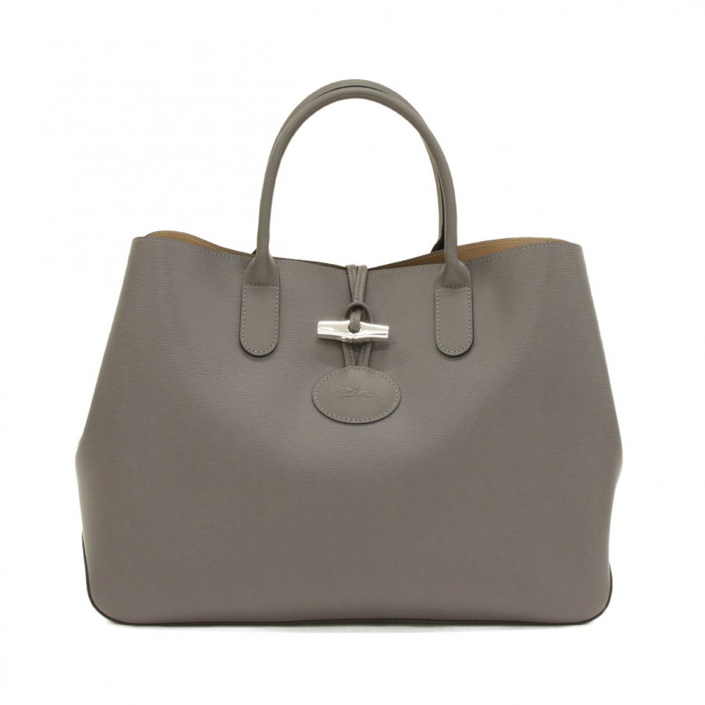 LONGCHAMP ロンシャン ロゾ・レザーハンドバッグ グレー系 | 結婚式