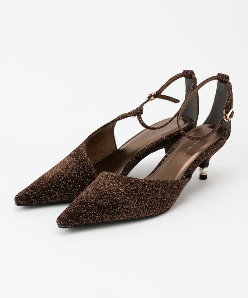 LAGUNAMOON LADYアシンメトリーパンプス LAGUNAMOON ラグナムーン LADYアシンメトリーパンプス ブラウン系