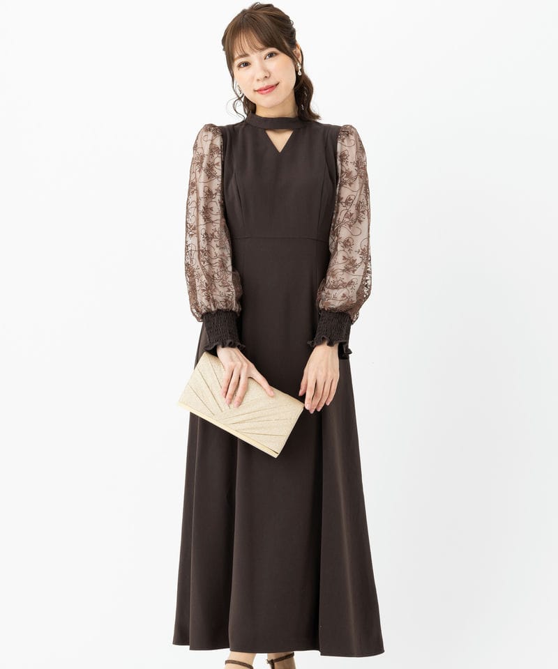 ANDRESD 【ドレス2点SET】アンドレスド スリーブエンブロイダリー