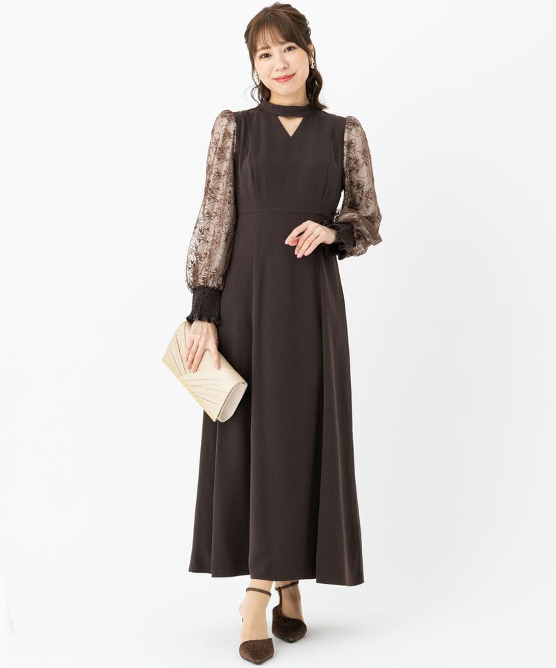 ANDRESD 【ドレス2点SET】アンドレスド スリーブエンブロイダリー