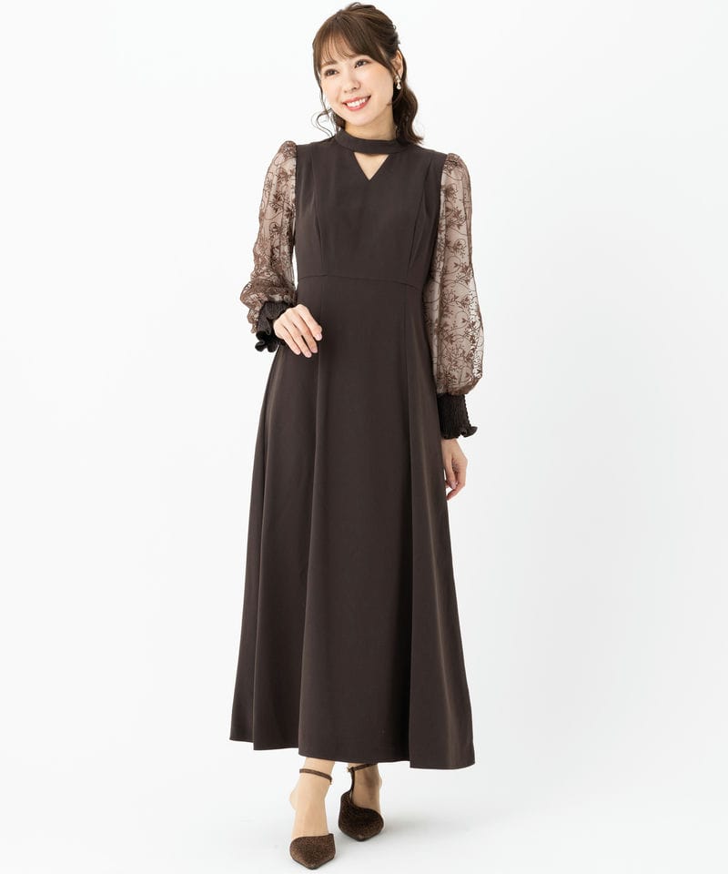 ANDRESD 【ドレス2点SET】アンドレスド スリーブエンブロイダリー