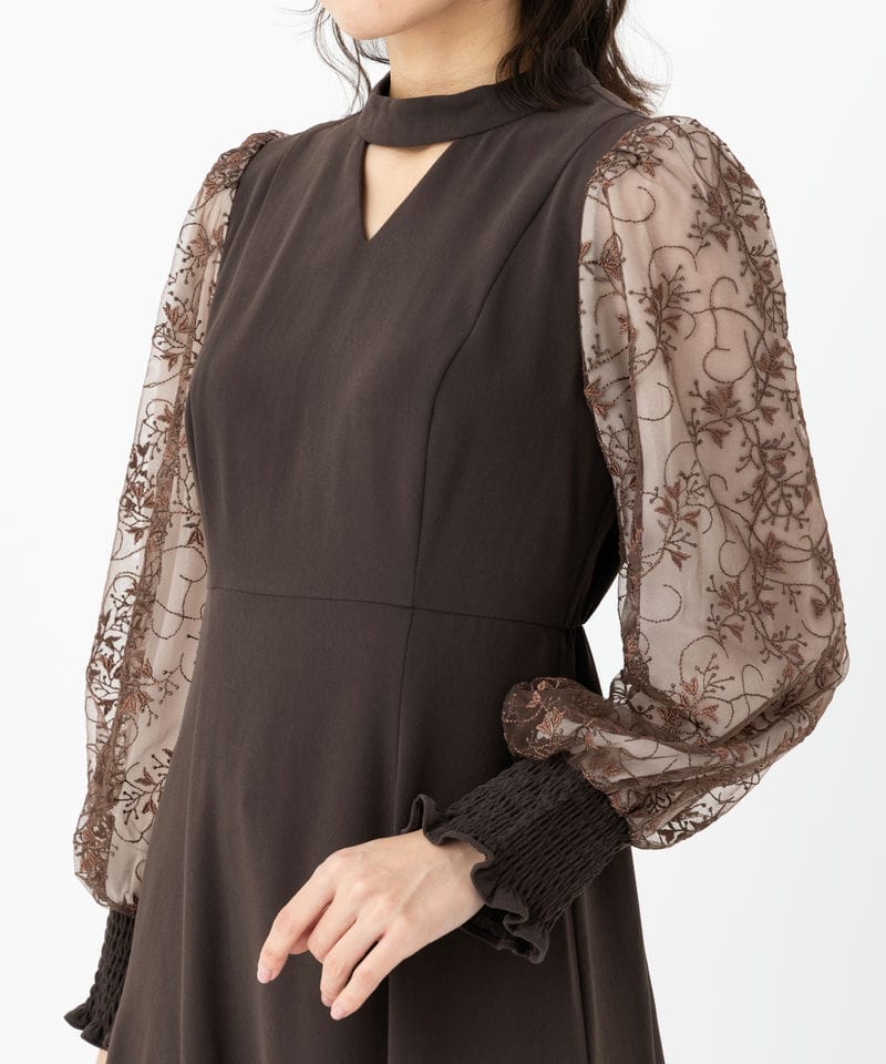 ANDRESD 【ドレス2点SET】アンドレスド スリーブエンブロイダリー