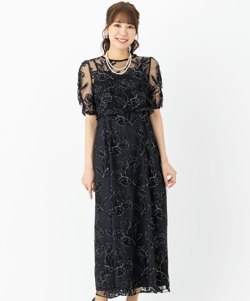 kaene カエン マオカラーレースドレス ブラック系 | 結婚式パーティー