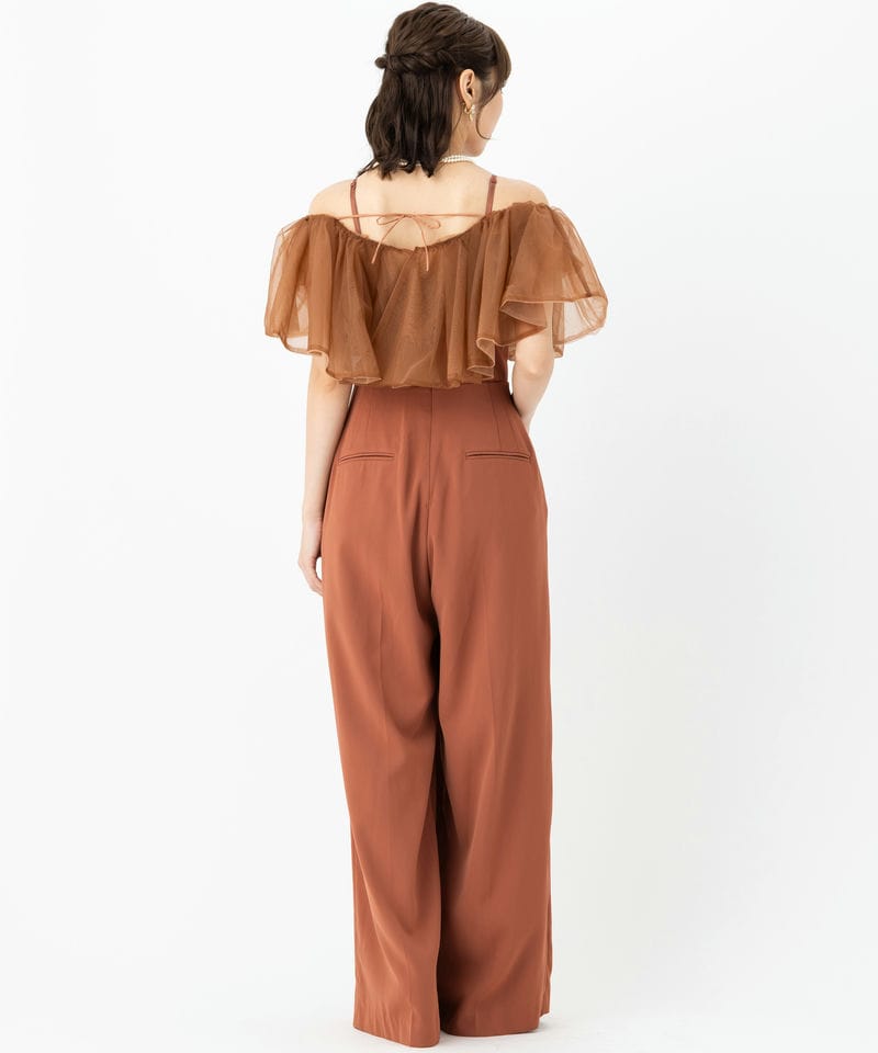LAGUNAMOON ラグナムーン LADYチュールカラーベアパンツドレス