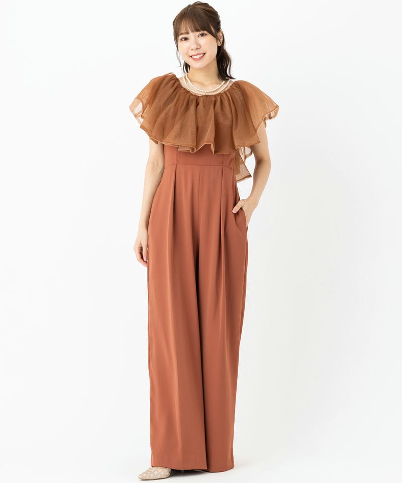 LAGUNAMOON ラグナムーン LADYチュールカラーベアパンツドレス