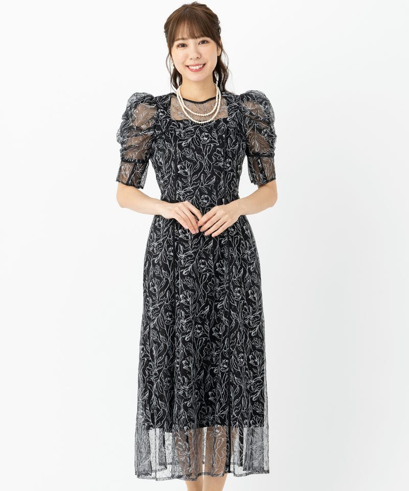 FRAY I.D フレイアイディー ミックスエンブロイダリーレースドレス