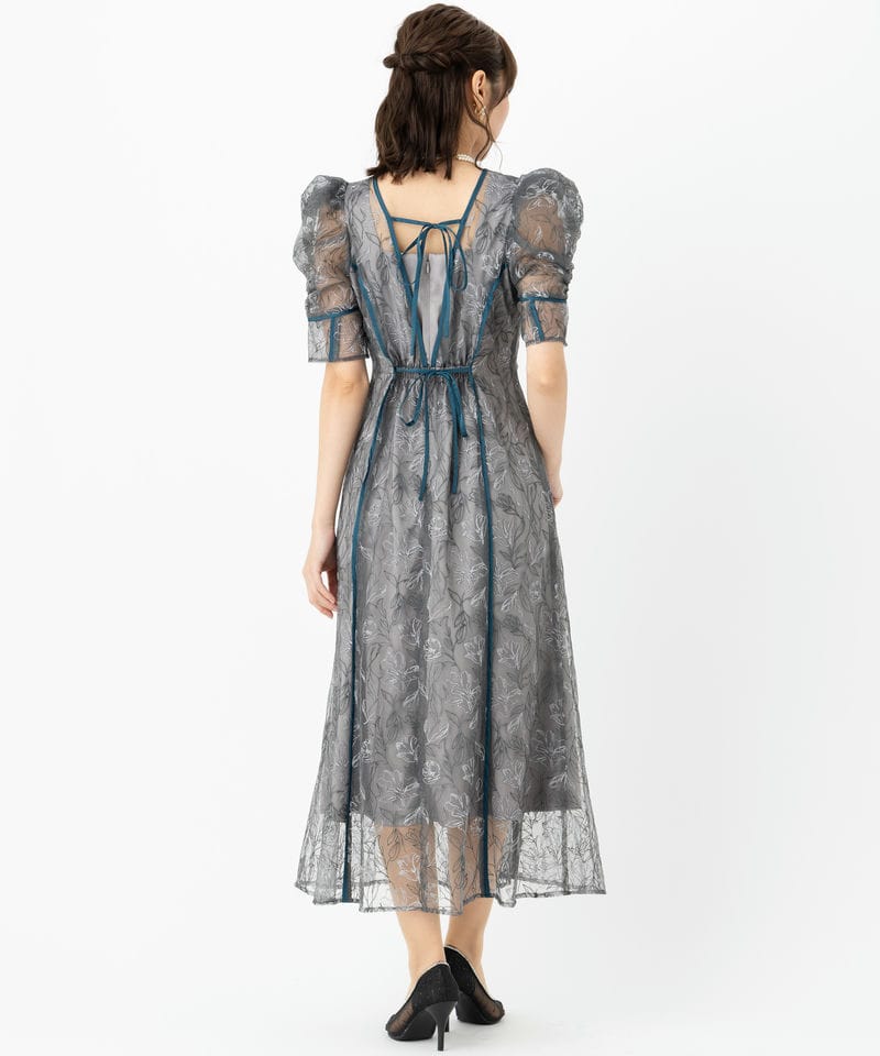 LilyBrown リリーブラウン チュール刺繍ドレス グレー系 | 結婚式