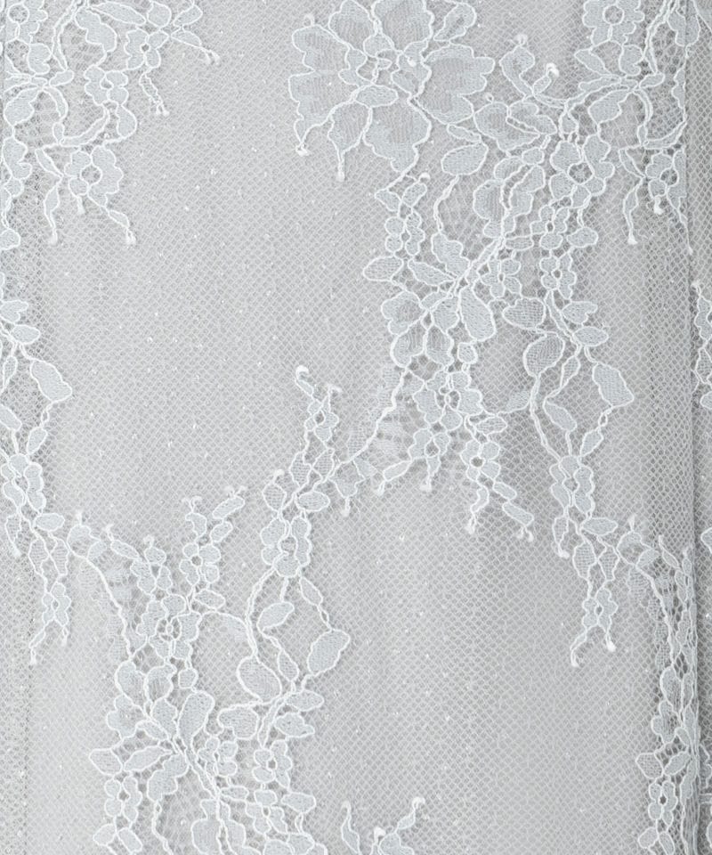 SNIDEL スナイデル デザインスリーブレースドレス ブルー系 | 結婚式