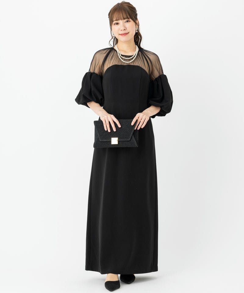 Ameri VINTAGE アメリヴィンテージ スフレスリーブジョーゼットドレス