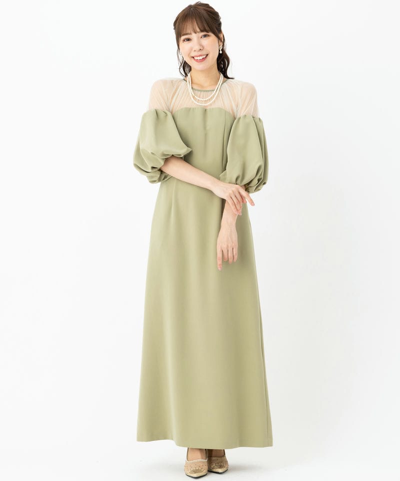 Ameri VINTAGE アメリヴィンテージ スフレスリーブジョーゼットドレス